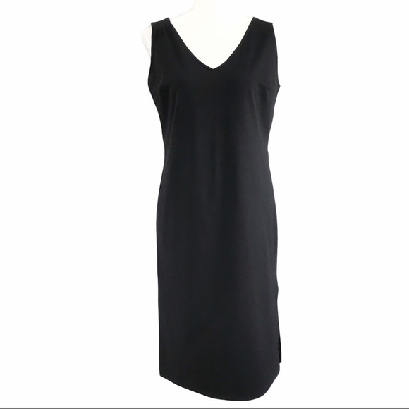 SHAN BLACK V-NECK SLEEVELESS TUNIC SLIP MINI DRESS - S - Picture 1 of 10
